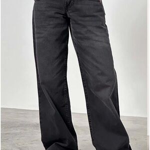 Motel Rocks Charcoal Wide-Leg Jeans